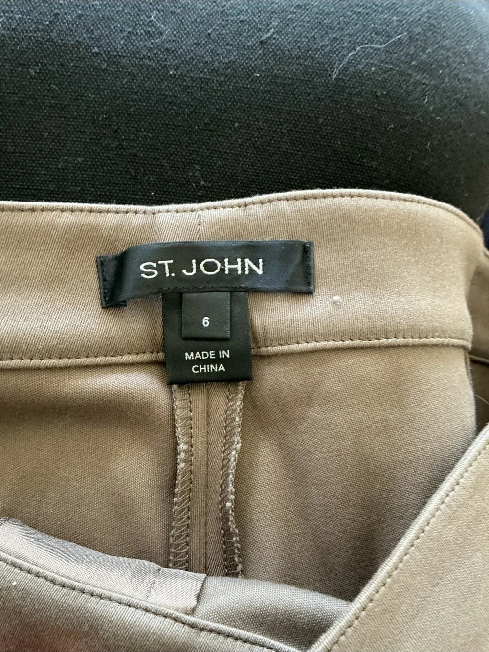 St. John Taupe Straight-Leg Chinos
